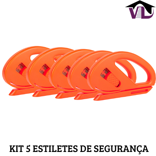 Kit com 5 Estiletes de segurança com lâmina interna